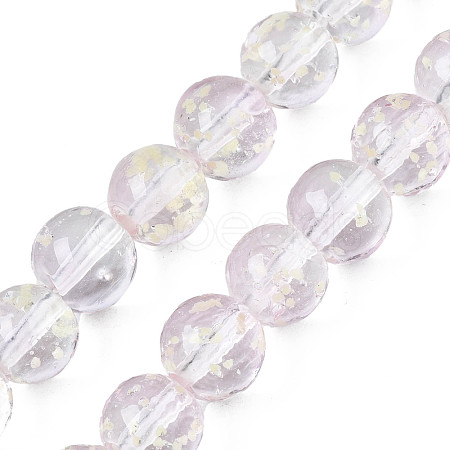 Handmade Luminous Transparent Lampwork Beads Strands LAMP-T017-04A-1