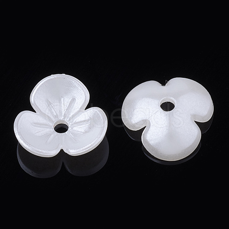 3-Petal ABS Plastic Imitation Pearl Bead Caps X-OACR-S020-26-1