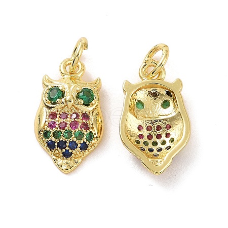 Brass Micro Pave Colorful Cubic Zirconia Pendants KK-E068-VF118-1