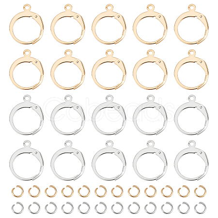 Unicraftale 80Pcs 2 Colors 304 Stainless Steel Leverback Earring Findings STAS-UN0038-39-1