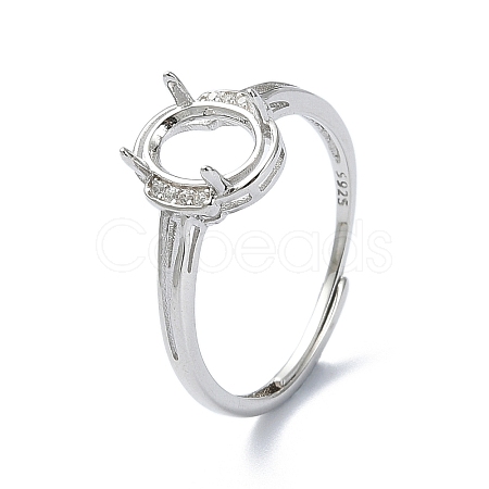 Adjustable 925 Sterling Silver Ring Components STER-K179-29P-1