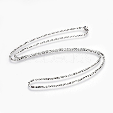 304 Stainless Steel Box chain Necklaces NJEW-F242-13P-D-1