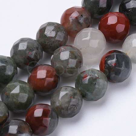 Natural African Bloodstone Beads Strands G-S281-21-8mm-1
