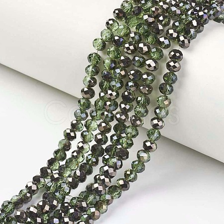 Electroplate Transparent Glass Beads Strands EGLA-A034-T3mm-P08-1