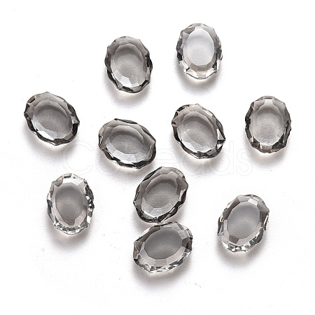 Oval Transparent Glass Cabochons MRMJ-T009-128B-1