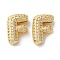 Rack Plating Brass Micro Pave Cubic Zirconia Slide Charms, Long-Lasting Plated, Lead Free & Cadmium Free, Real 18K Gold Plated, Letter, Letter F, 13.5x9x4.6mm, Hole: 10.4x1.7mm