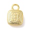 Lock Shape Rack Plating Brass Pendants Charms, Lead Free & Cadmium Free, Real 18K Gold Plated, 13x9x3mm, Hole: 3mm