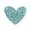 Acrylic Plastic Cabochons, Heart, Cyan, 37x39.5x2.5mm, Hole: 2.5mm