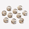 Faceted Glass Rhinestone Charms, Imitation Austrian Crystal, Flat Round, Golden Shadow, 12x6mm, Hole: 1.5mm