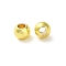 Rack Plating Brass Spacer Beads, Long-Lasting Plated, Lead Free & Cadmium Free, Round, Real 18K Gold Plated, 3x2.8mm, Hole: 1mm