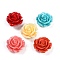 Synthetic Coral Carved Beads, Dyed, Flower, Mixed Color, 28x14mm, Hole: 1.3mm