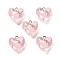 Transparent Resin Enamel Pendants, with Platinum Plated Loop, Heart Charm, Pink, 17.5x17.5x10.5mm, Hole: 2mm