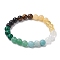 8mm Round Natural Tiger Eye & Topaz Jade & Golden Sheen Obsidian & Quartz Crystal & Green Aventurine & Amazonite, Synthetic Citrine & Malachite Beaded Stretch Bracelets for Women, Inner Diameter: 2-1/8~2-3/8 inch(5.5~6cm)