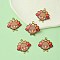 10Pcs 5 Style Cute Printed Alloy Pendants, Light Gold, Cadmium Free & Nickel Free & Lead Free, Turkey Charm, Tan, 26x26x2mm, Hole: 2mm, 2pcs/style