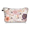 Polyester Cosmetic Pouches, Waterproof Clutch Bag, Toilet Bag for Women, Flower, Misty Rose, 22.5x13.5cm