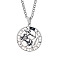 Non-Tarnish Unisex 201 Stainless Steel Constellation Pendant Necklaces, with Curb Chains, Laser Engraved Pattern, Flat Round, Sagittarius, 13.19 inch(335mm) 