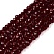 Glass Beads Strands, Faceted, Rondelle, Dark Red, 2.5x1.5~2mm, Hole: 0.6~0.7mm, about 154~161Pcs/strand, 90~100 Strand/set