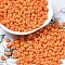 Baking Paint Glass Seed Beads, Donut, Orange, 4x2.5mm, Hole: 1mm, about 6205pcs/pound