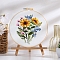 DIY Flower Pattern Embroidery Kits, Including Printed Cotton Fabric, Embroidery Thread & Needles, Embroidery Hoops, White, 200mm