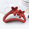 Amber Color Hollow Hair Clip with Matte Half Round Arc Flower.