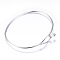 Tarnish Resistant 304 Stainless Steel Bangles, with 201 Stainless Steel Beads, Stainless Steel Color, 2-1/4 inch(54mm)x2-1/2 inch(62.5mm)