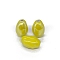 Handmade Porcelain Beads, for Necklace Decoration and Handmade DIY Material, Rice Shape, Yellow, 24x16mm, Hole: 3mm