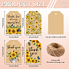 120Pcs 4 Styles Sunflower Paper Thank You Gift Tags CDIS-WH0038-02-2