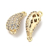 Brass Micro Pave Clear Cubic Zirconia Connector Charms KK-L211-004G-2