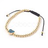 Nylon Thread Braided Bead Bracelets BJEW-JB04013-M-2