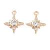 Brass Micro Pave Clear Cubic Zirconia Charms X-KK-G418-08G-1