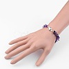 Natural Amethyst Bead Bracelets X-BJEW-JB02486-05-4