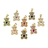 Brass Micro Pave Cubic Zirconia Pendants KK-P266-16G-1