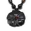 Dyed Natural Black Agate Pendant Necklaces NJEW-T006-06-2