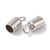 Rhodium Plated 925 Sterling Silver Cord Ends STER-P055-02B-P-2