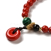 6mm Round Cinnabar Mala Stretch Bracelets BJEW-B080-28A-03-2