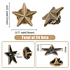 SUPERFINDINGS 24Pcs Alloy Star Lapel Pin Brooches JEWB-FH0001-37AB-2