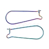 Ion Plating(IP) 304 Stainless Steel Hoop Earrings Findings Kidney Ear Wires STAS-L216-22A-RS-2