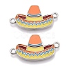 Rack Plating Alloy Enamel Colorful Sombrero Connector Charms ENAM-N056-351P-1