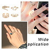 Cheriswelry 4Pcs 4 Style Snake & Smiling Face & Star Brass Cuff Rings for Her RJEW-CW0001-01-7