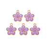 Light Gold Plated Alloy Enamel Pendants ENAM-R136-17-3