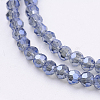 Faceted(32 Facets) Round Electroplate Glass Beads Strands X-EGLA-D021-59-2