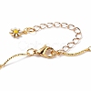 Brass Enamel Flower Pendant Necklaces NJEW-JN03227-3