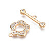 Brass Micro Pave Clear Cubic Zirconia Toggle Clasps KK-Q278-013-NF-4