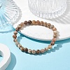 Natural Feldspar Round Beaded Stretch Bracelets BJEW-JB09917-03-2