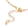 Faceted Round Natural Amethyst Beaded Anklets AJEW-AN00360-04-3