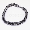 Fashionable Retro 304 Stainless Steel Byzantine Chain Bracelets for Men BJEW-F041-08-1