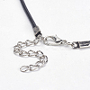 Black Imitation Leather Cord Necklace Making X-PJN472Y-3
