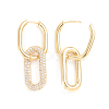 Brass Micro Pave Cubic Zirconia Huggie Hoop Earrings EJEW-G274-09G-02-2
