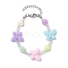 Butterfly & Heart Acrylic Kid Beaded Bracelets for Girls BJEW-JB10220-01-1