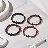Natural Rosewood & Synthetic Turquoise Beaded Stretch Bracelet for Men Women BJEW-JB09291-2